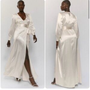 Reformation Rya size Small V-neck Wrap Wedding Dress Maxi NWT